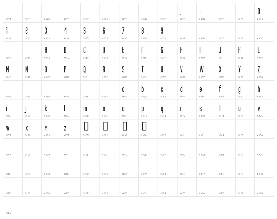 CF Craig Robinson Regular Character Map