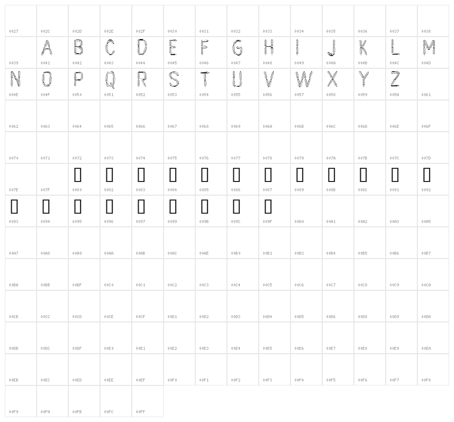 CF Crayons de plomb PERSONALUSE Regular Character Map