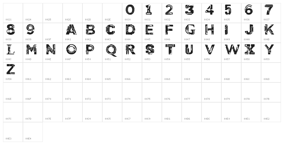 CF Cyborg PERSONAL USE Regular Character Map