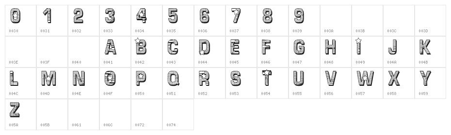 CF Dallas Stars Regular Character Map