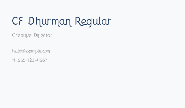 CF Dhurman Regular Business Card