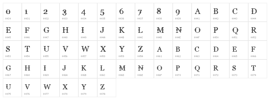 CF Diamond Regular Character Map