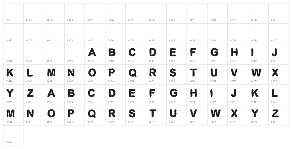 CF Electronic Board Regular Character Map