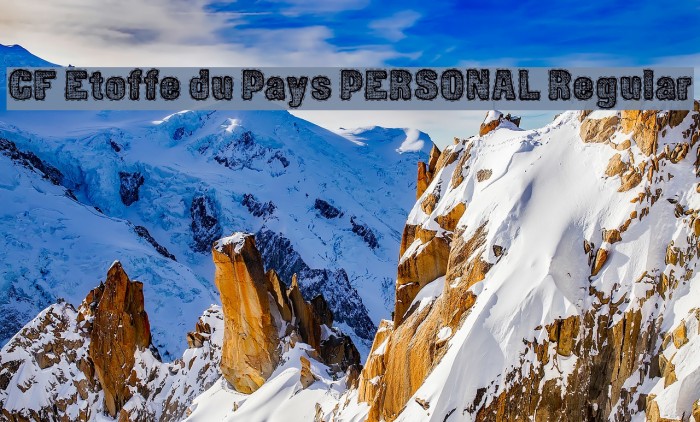 CF Etoffe du Pays PERSONAL Regular Font examples