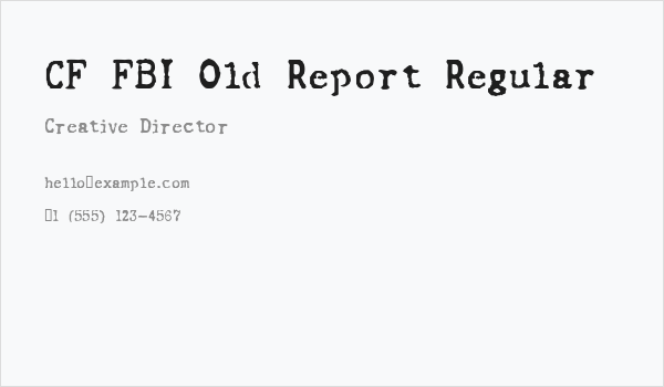 CF FBI Old Report Regular Business Card