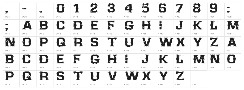 CF Farwest Regular Character Map