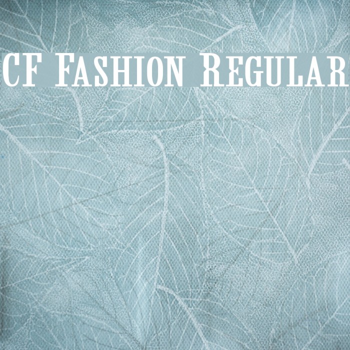CF Fashion Regular Font examples