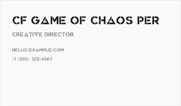 CF Game Of Chaos PER Business Card