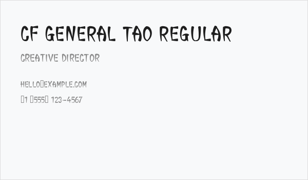 CF General Tao Regular Business Card