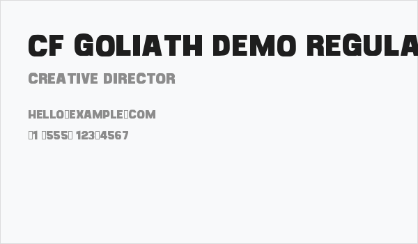 CF Goliath Demo Regular Business Card