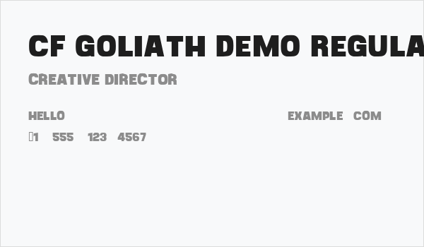 CF Goliath Demo Regular Business Card