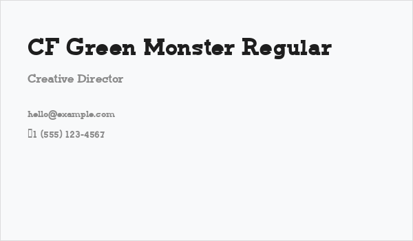 CF Green Monster Regular Business Card