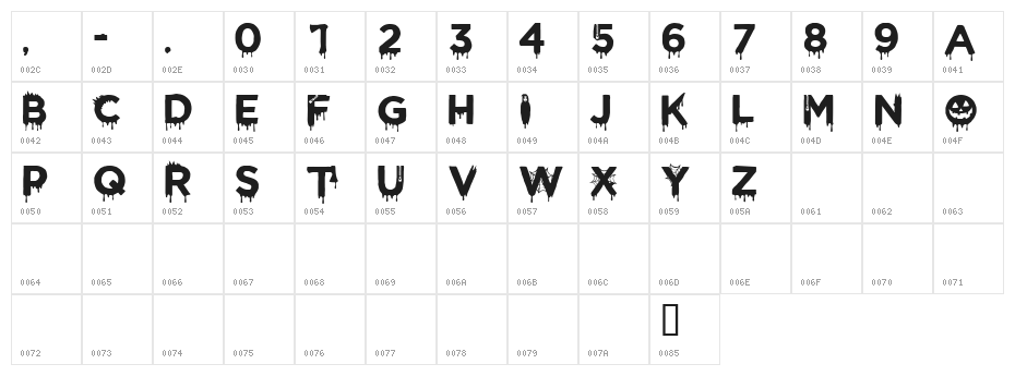 CF Halloween Regular Character Map