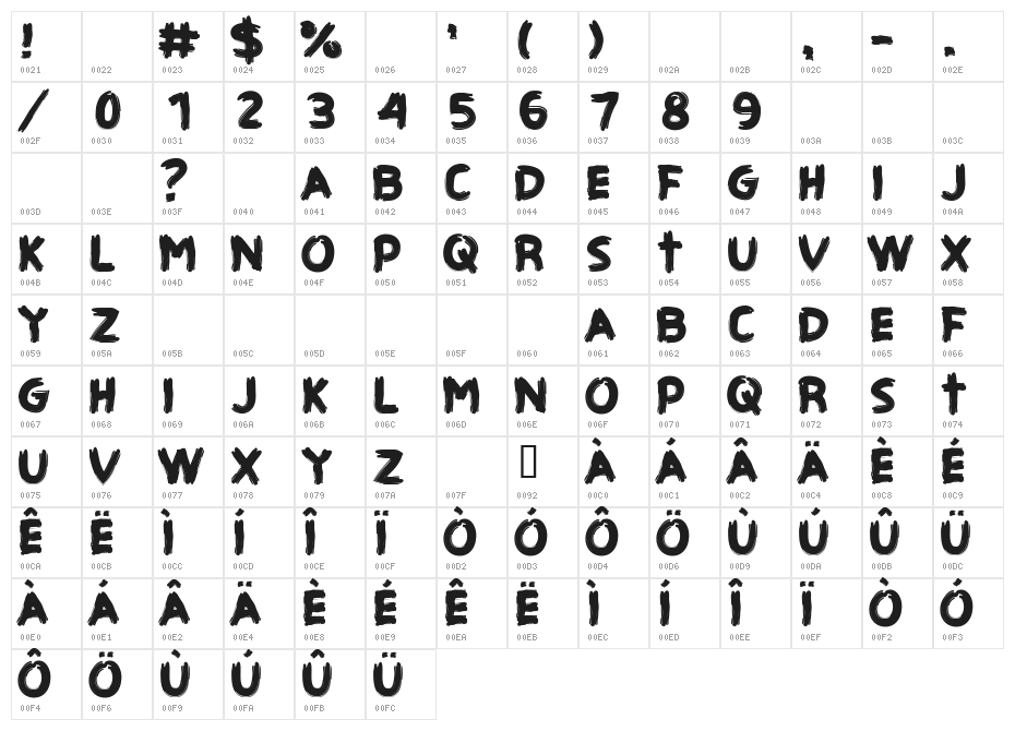 CF Haunted House Regular Character Map