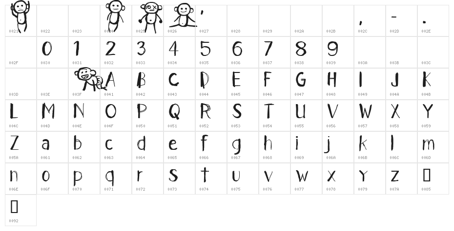 CF I Dont Want to Grow Up Regular Character Map