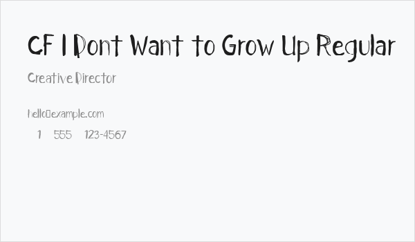 CF I Dont Want to Grow Up Regular Business Card