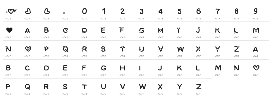 CF I love Montreal Regular Character Map