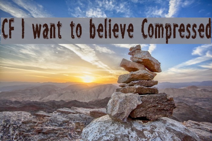 CF I want to believe Compressed Font examples