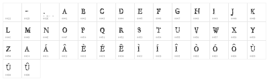 CF JUNGLE Regular Character Map