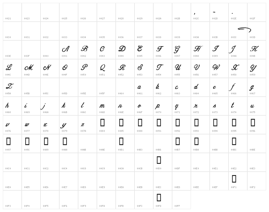 CF Jacques Cartier Regular Character Map