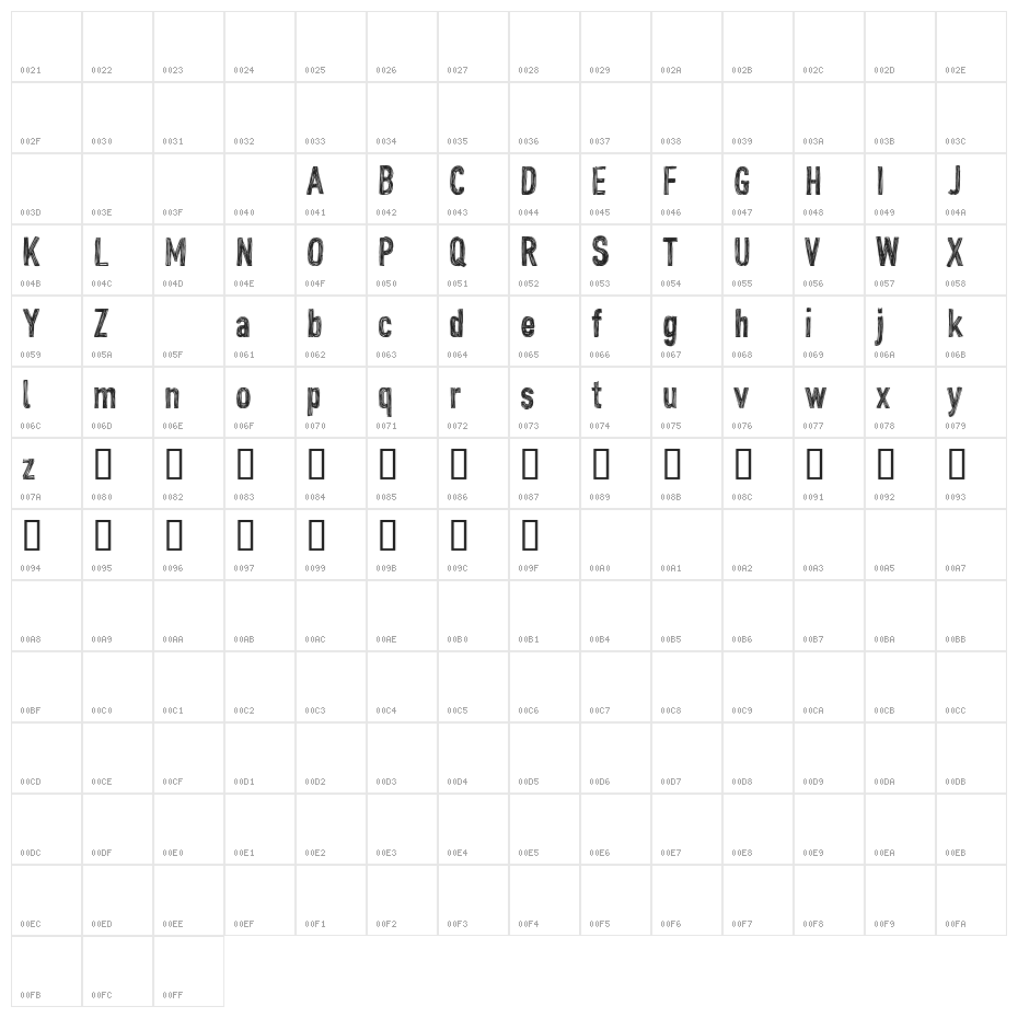 CF John Doe PERSONAL USE Regular Character Map