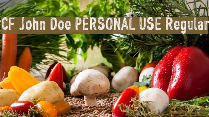 CF John Doe PERSONAL USE Regular Font examples