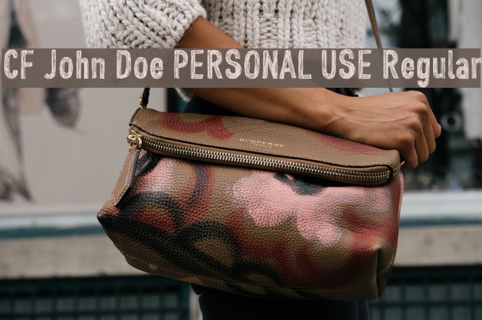 CF John Doe PERSONAL USE Regular Font examples