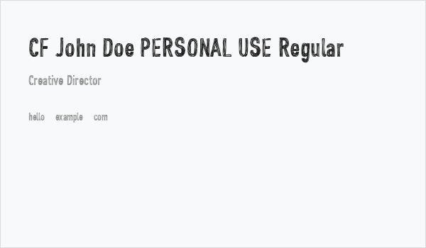 CF John Doe PERSONAL USE Regular Business Card