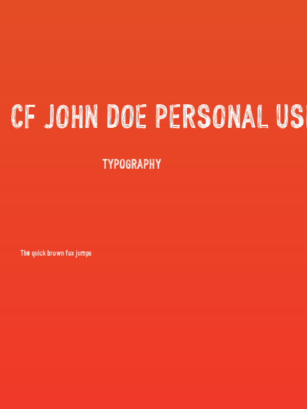 CF John Doe PERSONAL USE Regular Poster