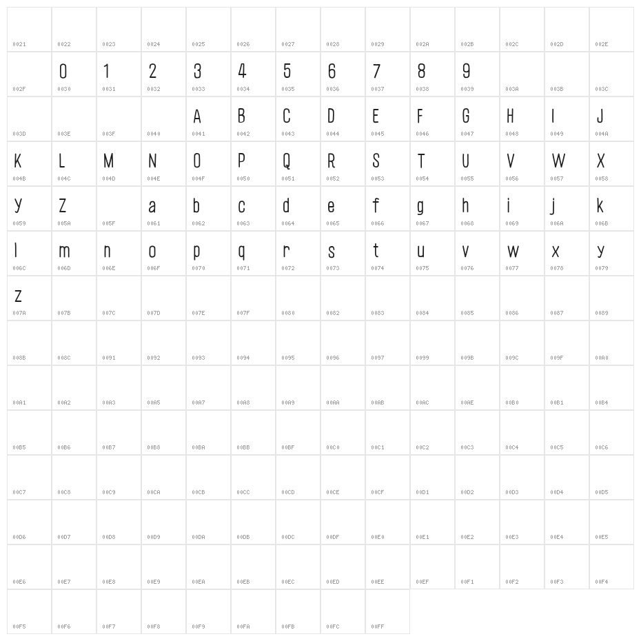 CF La belle Helene P Regular Character Map