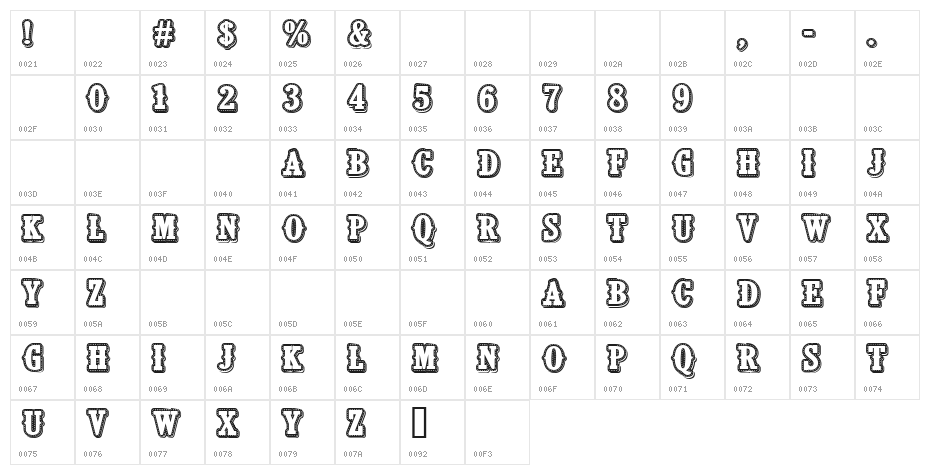 CF Le grand cirque Personal Regular Character Map