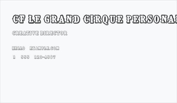 CF Le grand cirque Personal Regular Business Card