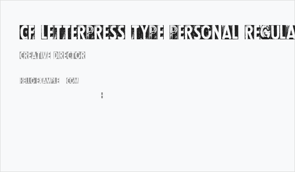 CF Letterpress Type PERSONAL Regular Business Card