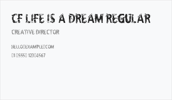 CF Life Is A Dream Regular Business Card