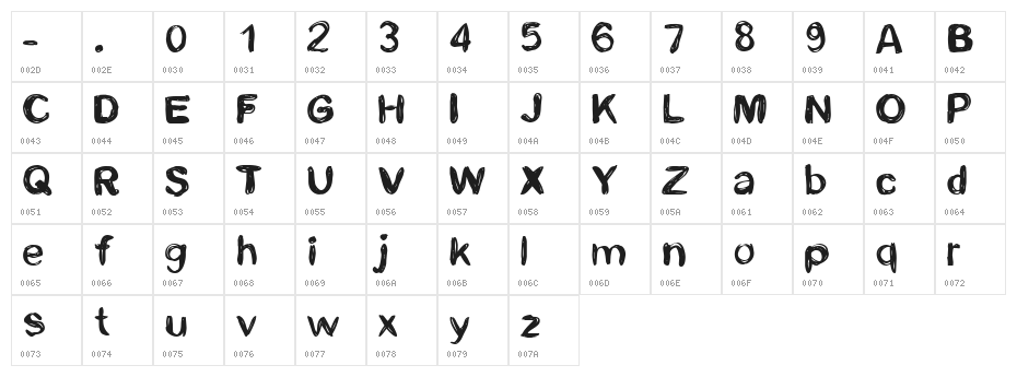 CF Life is beautiful Regular Character Map