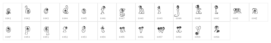 CF Little Monsters Regular Character Map