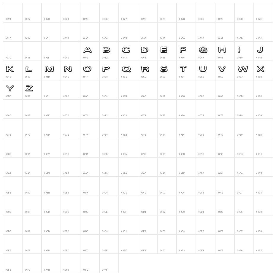 CF Marie Eve Cartoons Regular Character Map