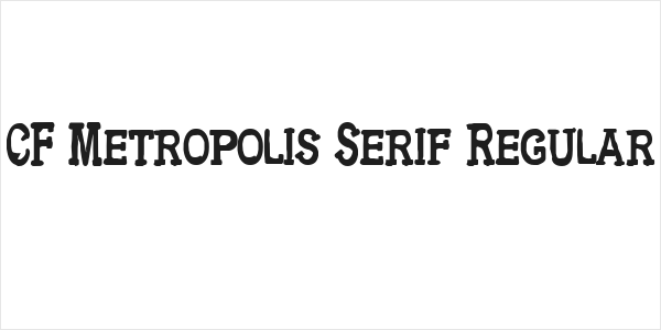 CF Metropolis Serif Regular Logo