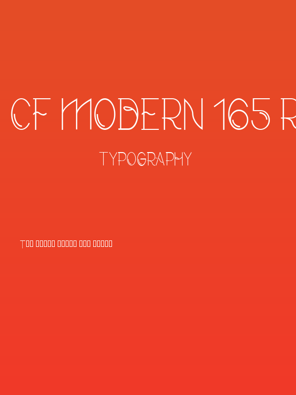 CF Modern 165 Regular Poster