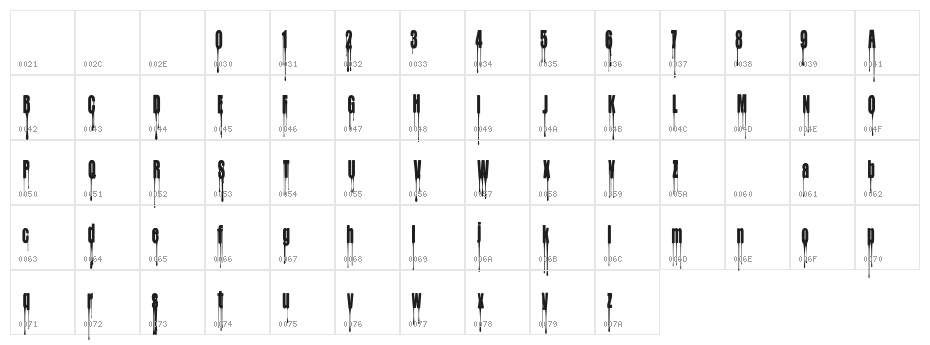 CF My Bloody Valentine Regular Character Map