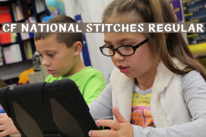 CF National Stitches Regular Font examples