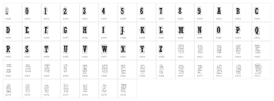 CF NelsonOldNewsPaper Regular Character Map