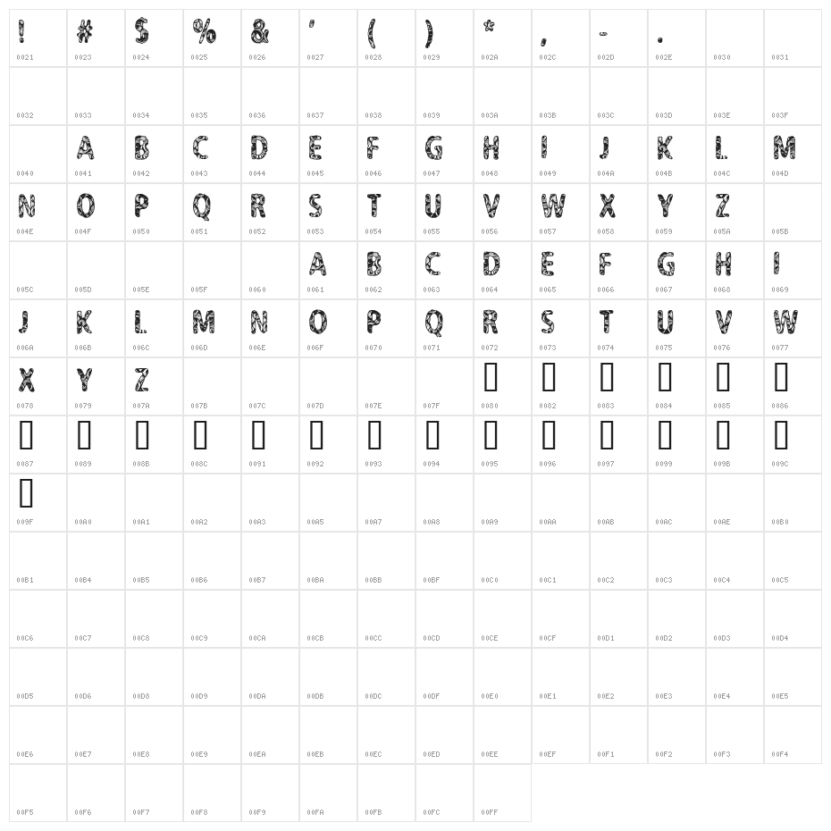 CF Never Trust A Hippy Regular Character Map