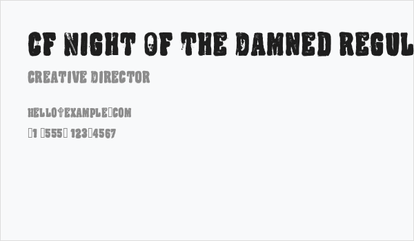 CF Night Of The Damned Regular Business Card