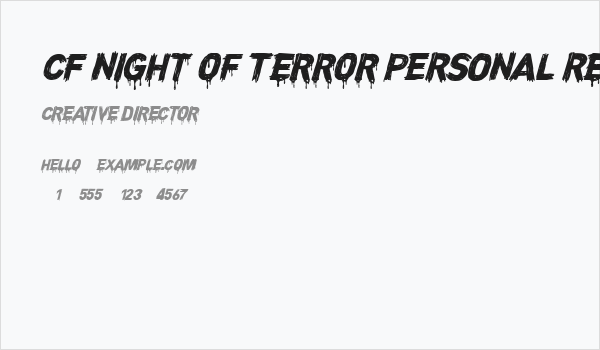 CF Night of Terror PERSONAL Regular Business Card