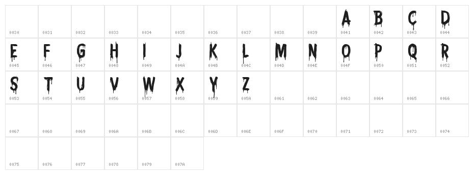 CF Nightmare PERSONAL Regular Character Map