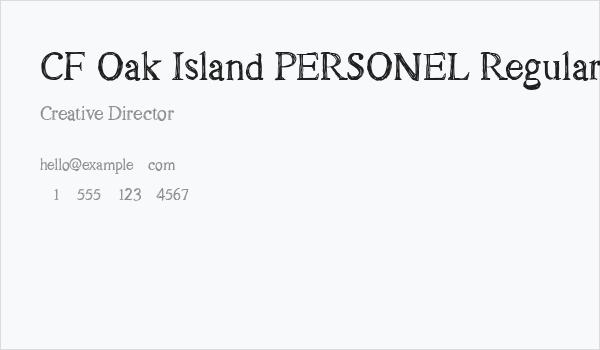 CF Oak Island PERSONEL Regular Business Card