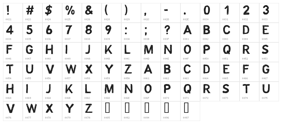 CF Octobre Regular Character Map