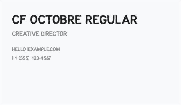 CF Octobre Regular Business Card