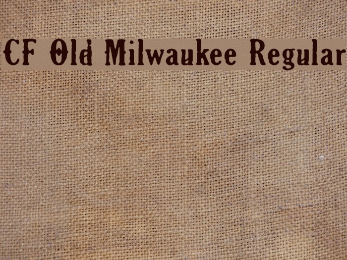 CF Old Milwaukee Regular Font examples
